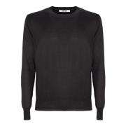 Sort Bomuld Cashmere Sweater Ribbet