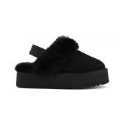 Suede Platform Slipper med Stroplukning