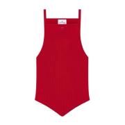 Rubinrød Ribbet Tanktop