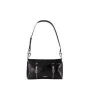 Sort læder crossbody taske