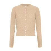 Beige Cardigan med knaplukning