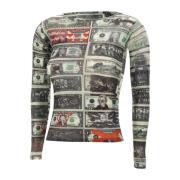 Grøn Dollar Print Sweater Kvinder