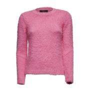 Fuchsia Sweater med Logo Print