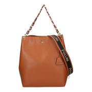 Brun Grained Double PU Taske