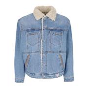 Vintage Denim Jacket med Sherpa Krave