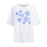 Blomsterprint T-shirt med korte ærmer