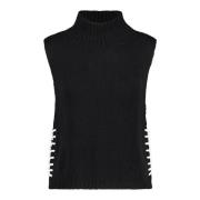 Stilfuld sweater vest med stand-up krave