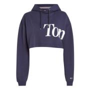 Cropped Hoodie med Side Branding