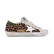 Leopard Print Sneakers med Gråt Ruskind