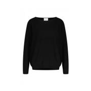 Stilfuld Cashmere Pullover med For- og Bagsting