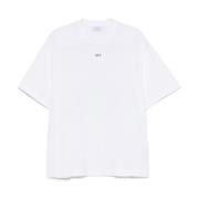 Hvid Logo Print Crew Neck T-shirt