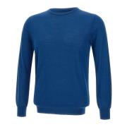 Blå Uld Crew Neck Sweater