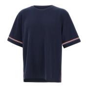 Ikonisk Interlock Bomuld T-shirt Navy Blå