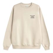 Beige Slogan Sweatshirt med Attitude