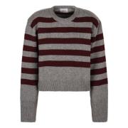 Stribet Uld Cashmere Sweater