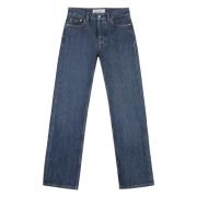 Straight-leg jeans med baglogoetiket