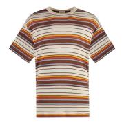 Ribbet Krave Linned-Viskose Blandings T-Shirt