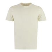 Bomuld Crew-Neck T-Shirt med Sideslidser