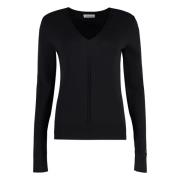 Ribbet Bomuld-Silke Sweater