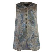 Paisley Motif Enkeltknap Vest