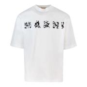 Ribbet Crew Neck Logo Print Oversized T-Shirts