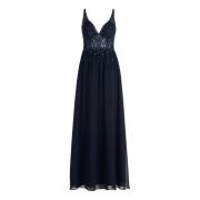 Elegant Maxi Aftenkjole med Broderi