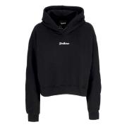 Logo Crop Hoodie Sort/Hvid