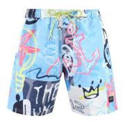 Printede badeshorts