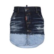 Slidt Denim Mini Nederdel