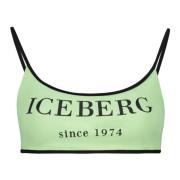 Logo Print Bikini Top