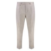 Slim Fit Chino Bukser med Ombukkede Manchetter