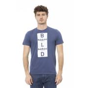 Blå Bomuld Herre Trend T-Shirt