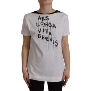 Elegant Slogan Tee i hvid bomuld