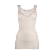 Silke Ribbet Tank Top Elfenben