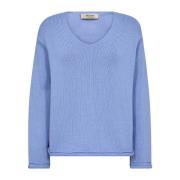 V-Neck Strik Trøje Hydrangea