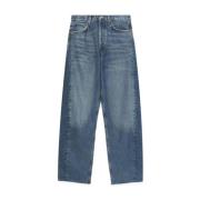 Blå Denim Straight Leg Jeans