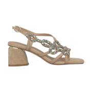 Rhinestone Square Heel Sandal