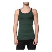 Grøn Bomuld Tank Top med Logo