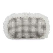 Rhinestone Clutch med Ruffles og Kæde