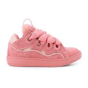 Suede og Mesh Lave Top Sneakers