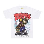 Hvid Soundwave Print Herre Tee