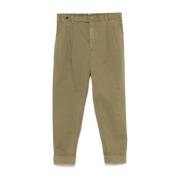 Grønne Tapered Chinos med Klaffelommer