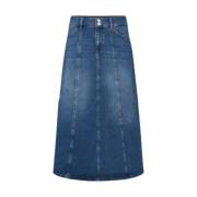 Denim A-line nederdel med cool finish