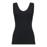 Sort Monili Broderet Tank Top