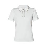 Hvid Polo Shirt med Rhinestones