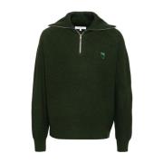 Skovgrøn Sailor Krave Zip-Up Sweater