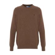 Valnøddebrun Uldstrikket Sweater