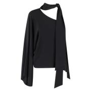 En-skulder Crepe de Chine Top