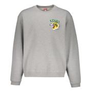 Bomuld crew-neck sweatshirt med logo patch