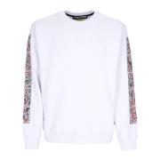 Hvid letvægts Crewneck Sweatshirt med Print